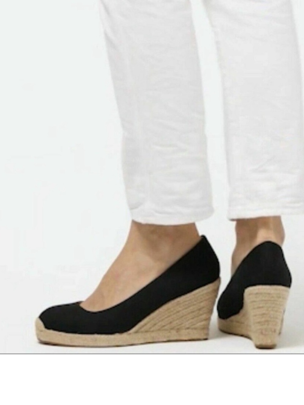 J Crew Seville Black Canvas Espadrille Wedge (NWOT)